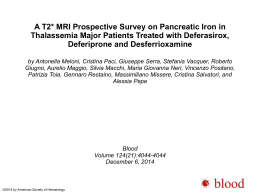 A T2* MRI Prospective Survey on Pancreatic Iron in