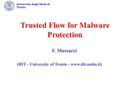 trusted flow for Malware - Università degli Studi di Trento