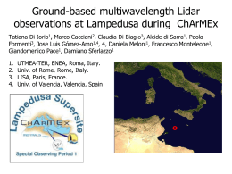 Ground-based multiwavelength Lidar observations at Lampedusa