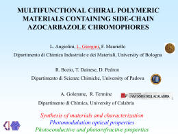 multifunctional chiral polymeric materials containing side