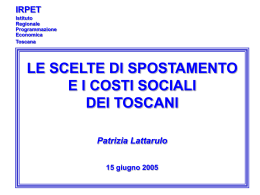 IRPET Istituto Regionale Programmazione Economica Toscana LE