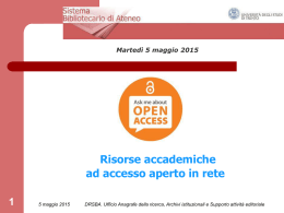 Guida alle risorse Open Access - Università degli Studi di Trento