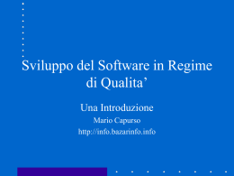 Sviluppo del Software in Regime di Qualita