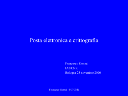 Posta elettronica e crittografia - CNR Area della Ricerca di Bologna