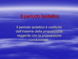 Il periodo ipotetico