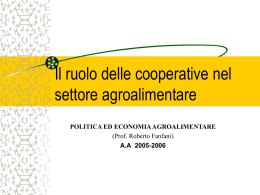 Il ruolo delle cooperative nel settore agroalimentare