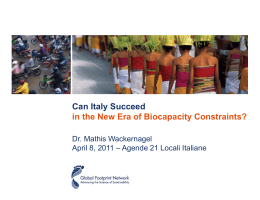 Ecological Footprint - Coordinamento Agende 21 Locali Italiane