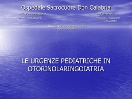 Le urgenze pediatriche in ORL