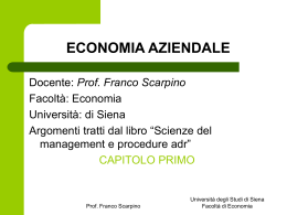 primo capitolo azienda gestione prof. Franco Scarpino uni Siena