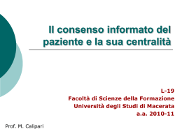 Bioetica generale - Lez. 15 - Università degli Studi di Macerata