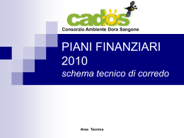 Piani Finanziari anno 2010 - Schema Tecnico di corredo