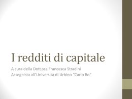 I redditi di capitale - Università di Urbino