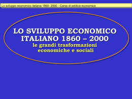LE TENDENZE DI FONDO DELL`ECONOMIA ITALIANA (1862