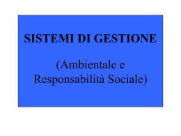 Sistemi di Gestione (Qualit&agrave;, Ambiente e Responsabilit&agrave; Sociale)