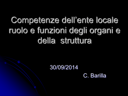 Le funzioni e gli organi del Comune