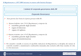 I sistemi di corporate governance della SE