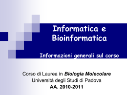 01-intro-corso-biomol - Dipartimento di Matematica