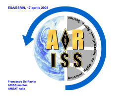 ARISS ESRIN 2008 - Presentazione (ppt - 7,5Mb)