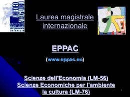 Scienze Economiche per l`ambiente la cultura (LM-76)