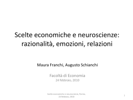 Scelte economiche e neuroscienze