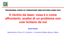 Il rischio da laser