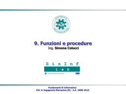 funzioni e procedure - SisInf Lab