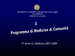 Nessun titolo diapositiva - Facoltà di Medicina e Chirurgia