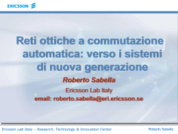 OXC Ericsson Lab Italy &ndash; Research, Technology & Innovation Center