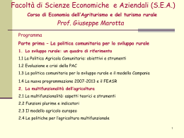 Slide 1 - Facoltà di Scienze Economiche ed Aziendali