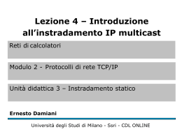 Introduzione all`instradamento IP multicast MBONE (1)