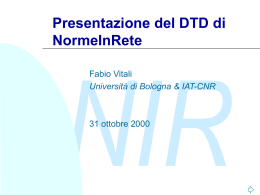 Presentazione del DTD NIR