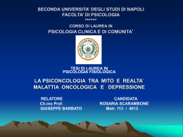SECONDA UNIVERSITA` DEGLI STUDI DI NAPOLI