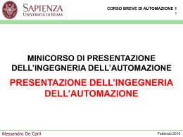 Lezione 0 - Dipartimento di Informatica e Sistemistica