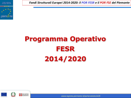 (1) Fondi Strutturali Europei 2014-2020: il POR