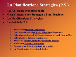 La Pianificazione Strategica