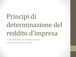 Principi di determ.reddito impresa