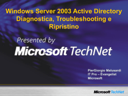 Windows Server 2003 Active Directory Diagnostica