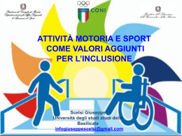 attività motoria e sport come valori aggiunti per l`inclusione