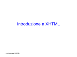 Introduzione a XHTML Parte I