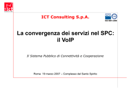 I servizi VoIP nel Sistema Pubblico di Connettività -