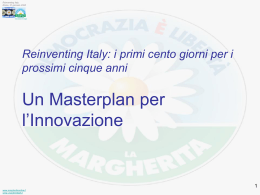 Master plan per l`Innovazione