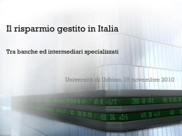 Il risparmio gestito in Italia