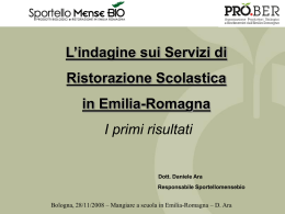 indagine regionale ristorazione scolastica