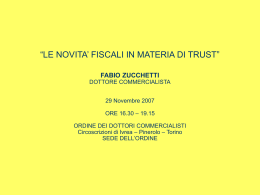 Tassazione di un trust - Ordine dei Dottori Commercialisti e degli