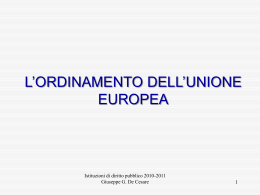 L`ordinamento dell`Unione Europea