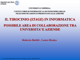Nessun titolo diapositiva - Università degli Studi di Trento