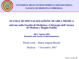 Presentazione di PowerPoint - Facolt&agrave; di Medicina e Chirurgia