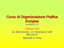 Corso di Organizzazione Politica Europea anno accademico2010-11