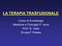 la terapia trasfusionale