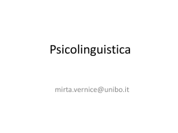 Non - Frequentanti &ndash; 12 cfu - psicolinguistica